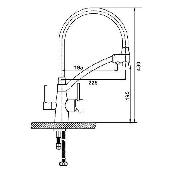 Смеситель для кухни Gappo G4398, серый/сатин - фото, картинка 10 Смеситель для кухни Gappo G4398, серый/сатин - фото 10