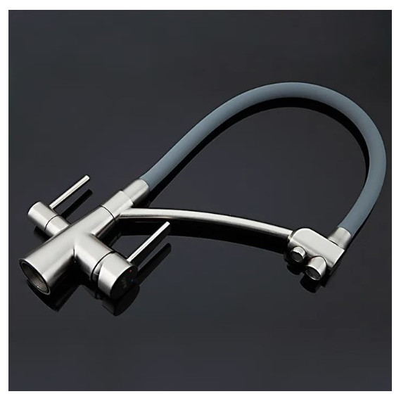 Смеситель для кухни Gappo G4398, серый/сатин - фото, картинка 6 Смеситель для кухни Gappo G4398, серый/сатин - фото 6