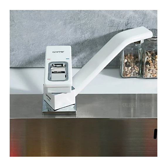 Смеситель для кухни Gappo G4517-8, белый/хром - фото 4