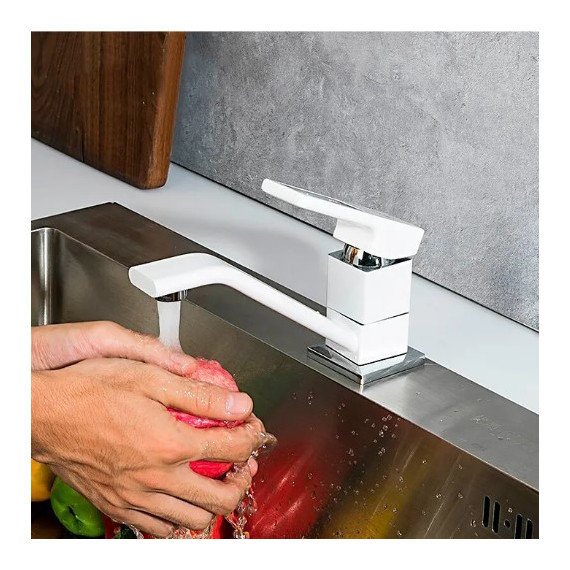 Смеситель для кухни Gappo G4517-8, белый/хром - фото 3