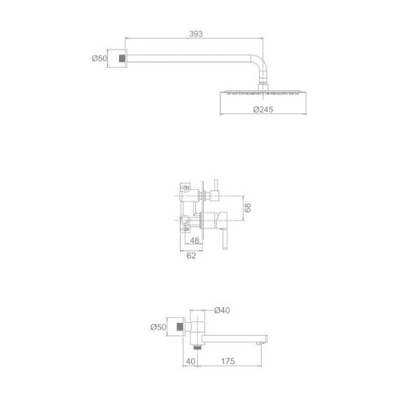 Душевая система для ванны Gappo Chanel G7104 - фото 11