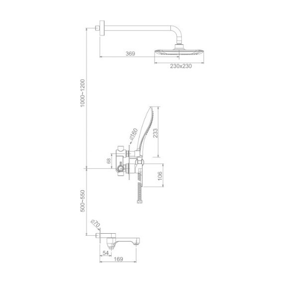 Душевая система для ванны Gappo Noar G7148-8, белый/хром - фото 10