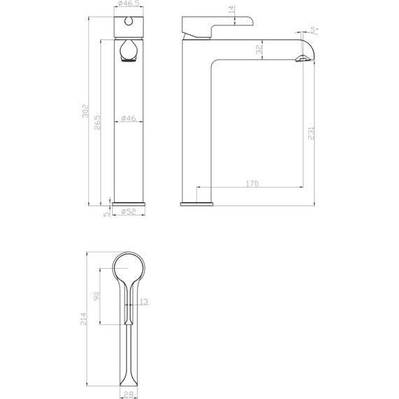Смеситель для раковины высокий Gappo G1003-18, белый/хром - фото 8