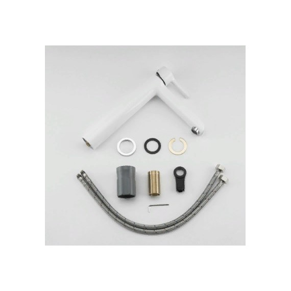 Смеситель для раковины высокий Gappo G1003-18, белый/хром - фото 7