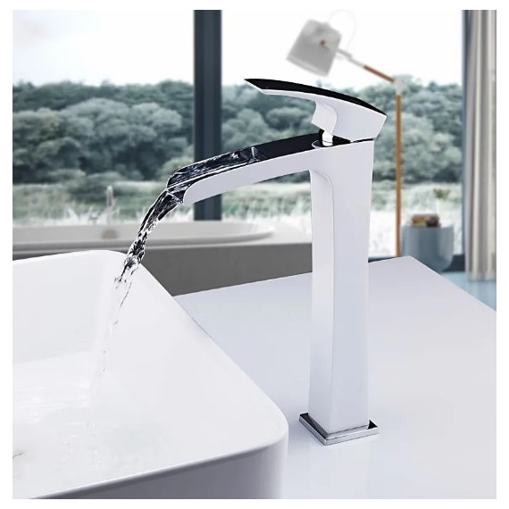 Смеситель для раковины высокий Gappo Jacob G1007-31, белый/хром - фото, картинка 2 Смеситель для раковины высокий Gappo Jacob G1007-31, белый/хром - фото 2