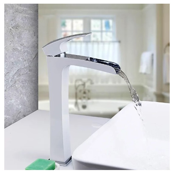 Смеситель для раковины высокий Gappo Jacob G1007-31, белый/хром - фото, картинка 3 Смеситель для раковины высокий Gappo Jacob G1007-31, белый/хром - фото 3