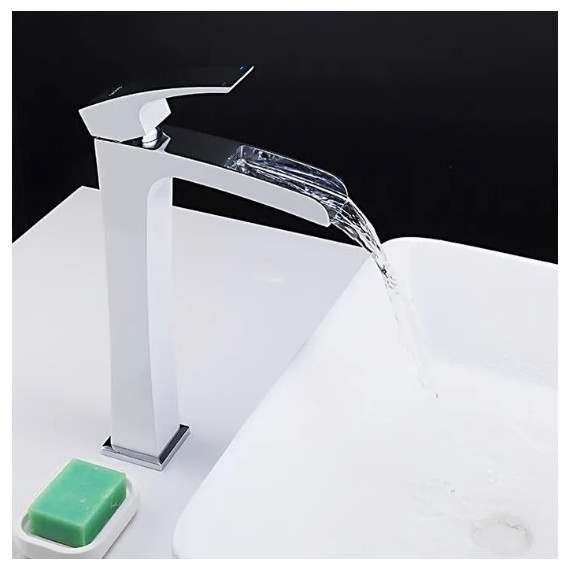 Смеситель для раковины высокий Gappo Jacob G1007-31, белый/хром - фото, картинка 4 Смеситель для раковины высокий Gappo Jacob G1007-31, белый/хром - фото 4