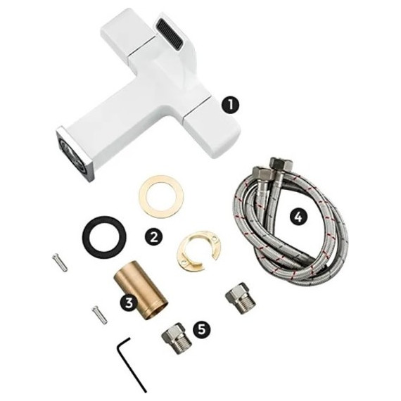 Смеситель для раковины с термостатом Gappo G1007-50, белый/хром - фото 10