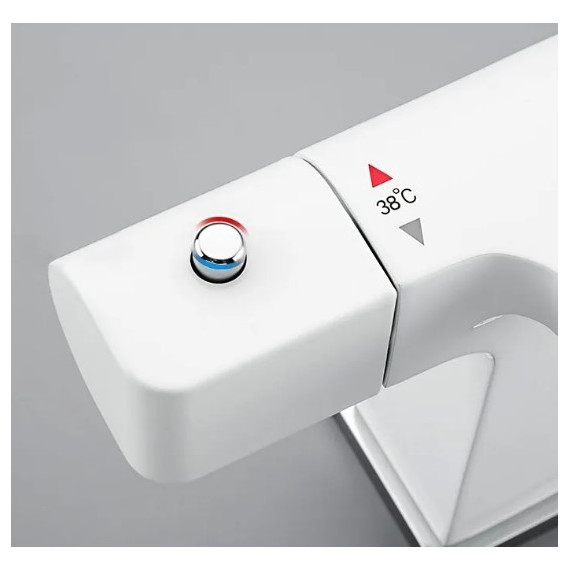 Смеситель для раковины с термостатом Gappo G1007-50, белый/хром - фото 7