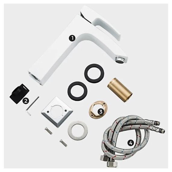 Смеситель для раковины высокий Gappo G1007-78, белый/хром - фото 10