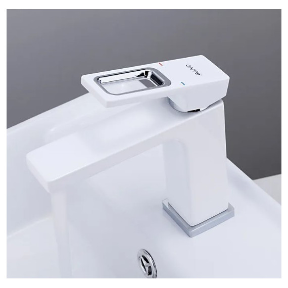 Смеситель для раковины Gappo Futura G1017, белый - фото 2