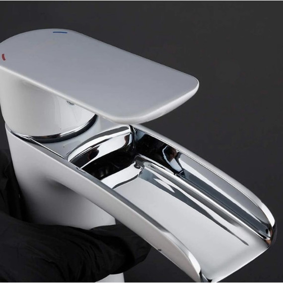 Смеситель для раковины высокий Gappo G1048-31, белый/хром - фото 5