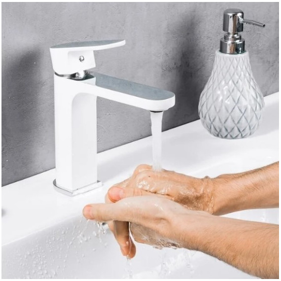 Смеситель для раковины Gappo G1083-8, белый/хром - фото 2