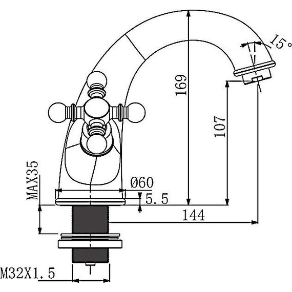 Смеситель для раковины Gappo G1089-4, бронза - фото 3