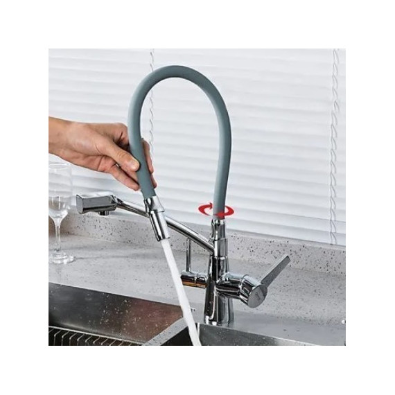 Смеситель для кухни Gappo G4398-17, серый/хром - фото, картинка 3 Смеситель для кухни Gappo G4398-17, серый/хром - фото 3