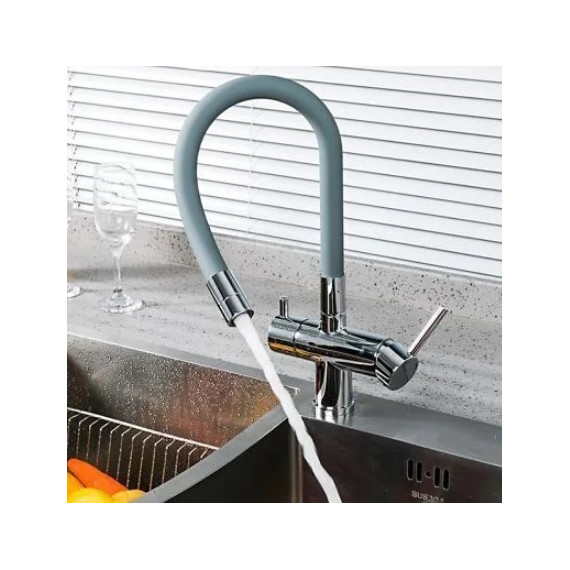 Смеситель для кухни Gappo G4398-30, серый/хром - фото 3