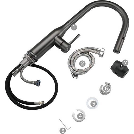 Смеситель для кухни Gappo G4398-41, оружейная сталь - фото 7