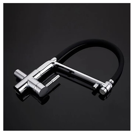 Смеситель для кухни Gappo G4398-7, черный/хром - фото 4