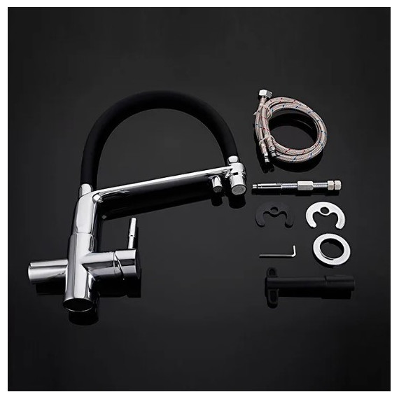 Смеситель для кухни Gappo G4398-7, черный/хром - фото 9