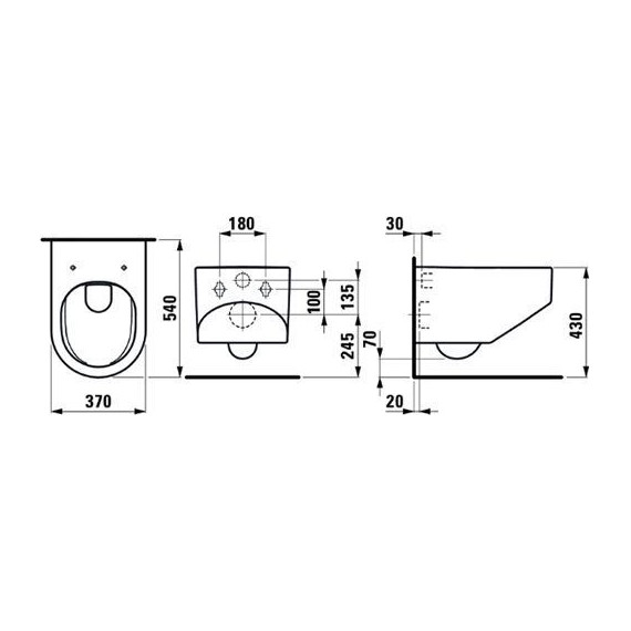 Унитаз подвесной безободковый Laufen Sonar 8.2034.1.000.000.1 - фото, картинка 3 Унитаз подвесной безободковый Laufen Sonar 8.2034.1.000.000.1 - фото 3