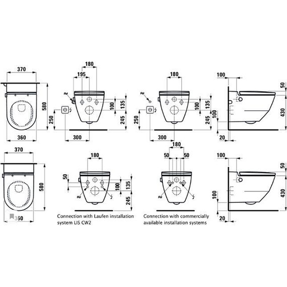 Унитаз-биде подвесной безободковый Laufen Cleanet Navia 8.2060.1.400.000.1 с крышкой микролифт - фото 5