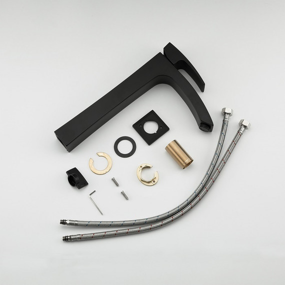 Смеситель для раковины высокий Gappo G1007-16, черный - фото 6