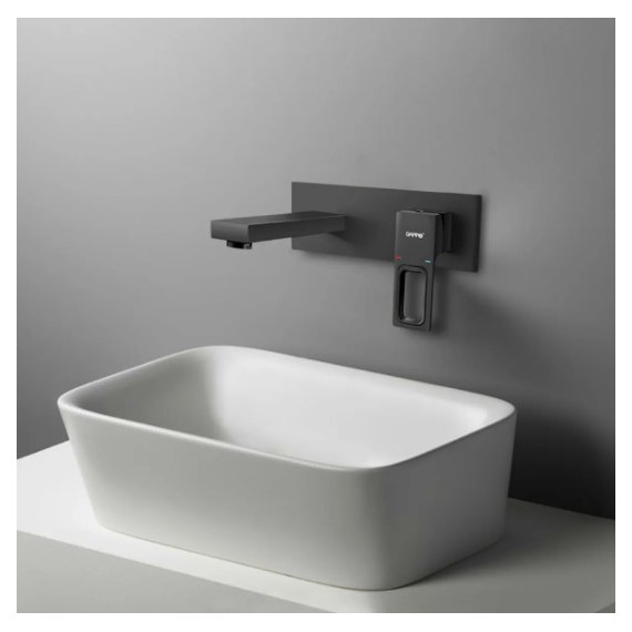 Смеситель для раковины настенный Gappo Futura G1017-16, черный - фото, картинка 2 Смеситель для раковины настенный Gappo Futura G1017-16, черный - фото 2