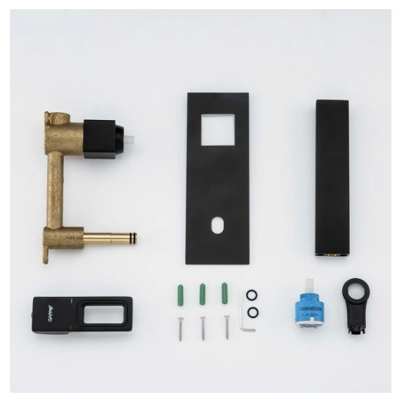 Смеситель для раковины настенный Gappo Futura G1017-16, черный - фото, картинка 7 Смеситель для раковины настенный Gappo Futura G1017-16, черный - фото 7