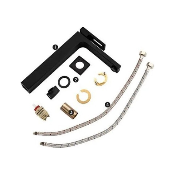 Смеситель для раковины высокий Gappo G1017-62, черный - фото, картинка 8 Смеситель для раковины высокий Gappo G1017-62, черный - фото 8