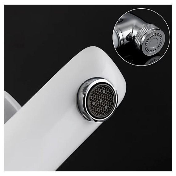 Смеситель для раковины с гигиеническим душем Gappo Noar G1048-1, белый/хром - фото 6