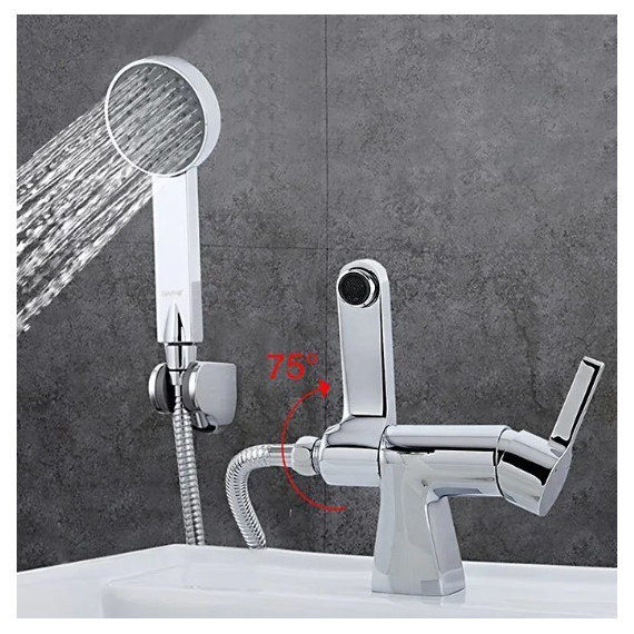 Смеситель для раковины с душевой лейкой Gappo Chanel G1204 - фото, картинка 4 Смеситель для раковины с душевой лейкой Gappo Chanel G1204 - фото 4