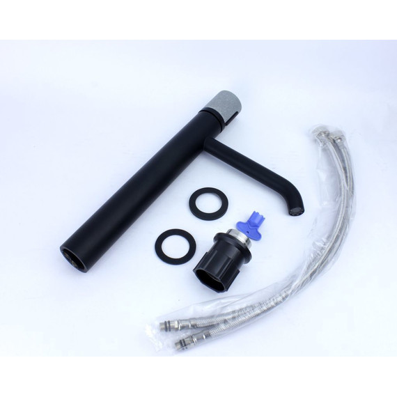 Смеситель для раковины высокий Bronze de Luxe Focus 24615BG, чёрный матовый, Цвет производителя: чёрный матовый - фото 6