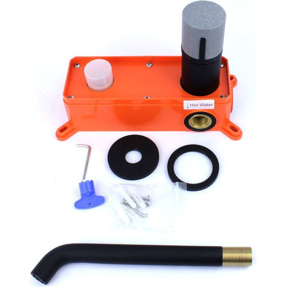 Смеситель для раковины настенный Bronze de Luxe Focus 24686BG, чёрный матовый, Цвет производителя: чёрный матовый - фото 3