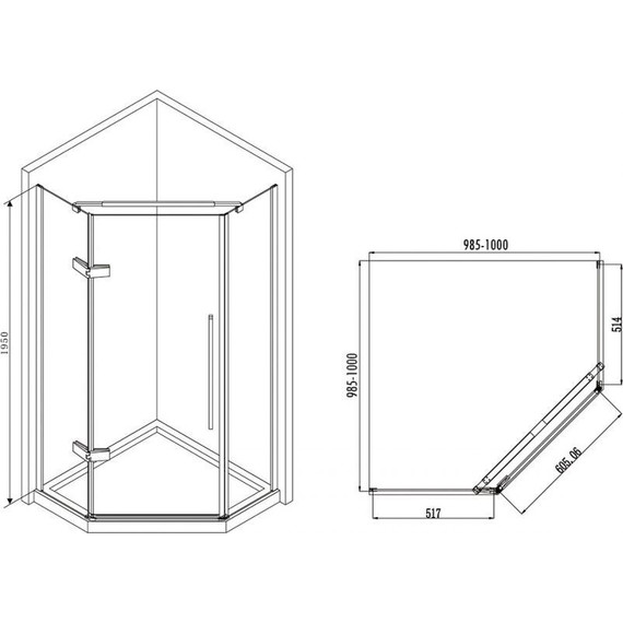 Душевое ограждение Abber Ewiges Wasser 100х100 см AG05100, хром/прозрачное - фото 8
