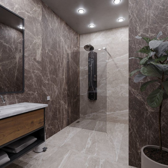 Душевая перегородка Радомир Walk-in 100 см (стекло 8 мм) с кронштейном в комплекте, хром/прозрачное - фото 2