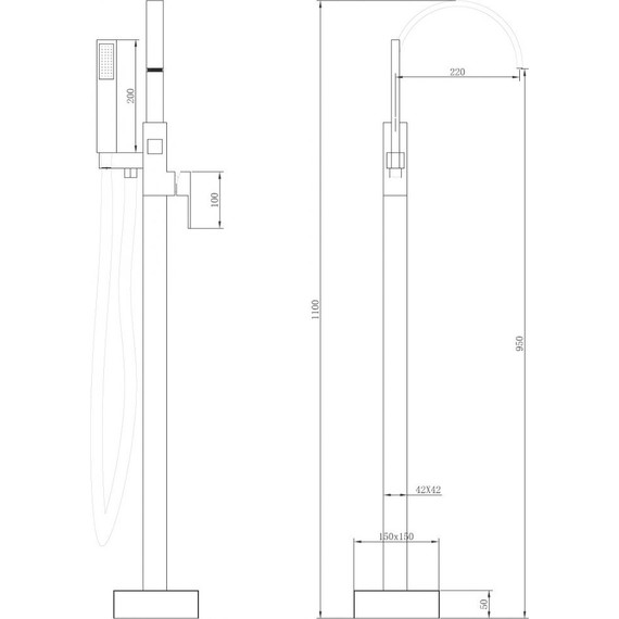 Смеситель для ванны Abber Wasserfall AF8615, Цвет производителя: хром - фото 4