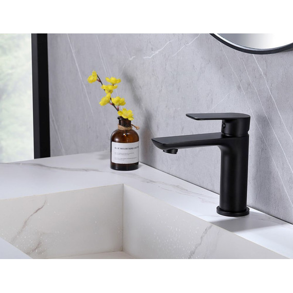 Смеситель для раковины Abber Weiss Insel AF8010B, черный матовый, Цвет производителя: чёрный матовый - фото 2