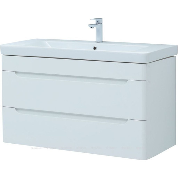 Тумба подвесная с раковиной Aquanet София 105 см 274116, белый - фото 2