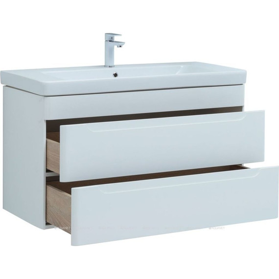 Тумба подвесная с раковиной Aquanet София 105 см 274116, белый - фото 5