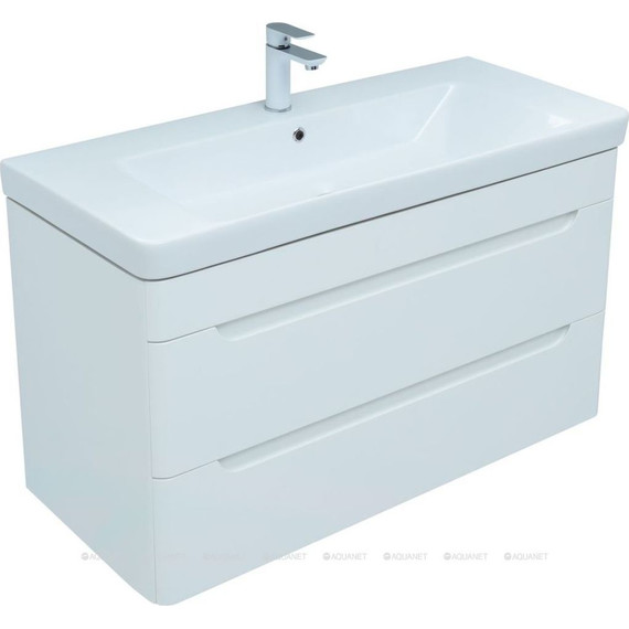 Тумба подвесная с раковиной Aquanet София 105 см 274116, белый - фото 6