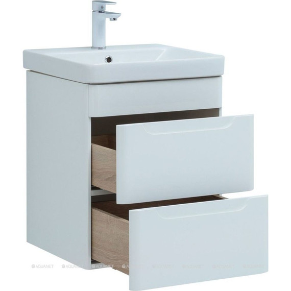 Тумба подвесная с раковиной Aquanet София 50 см 274171, белый - фото 2