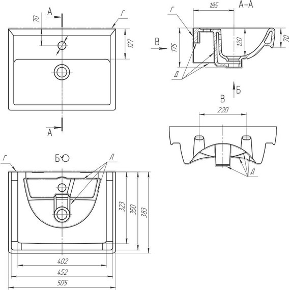 Тумба подвесная с раковиной Dreja Almi 50 см 99.1502 - фото 11