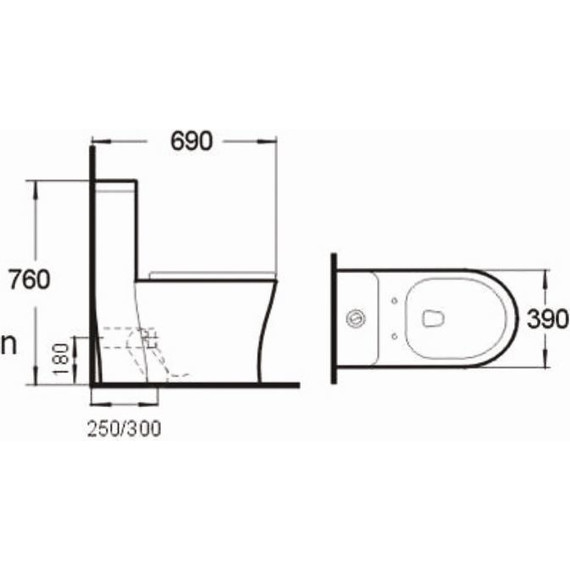 Унитаз-компакт безободковый SantiLine SL-5010 с крышкой микролифт - фото 2