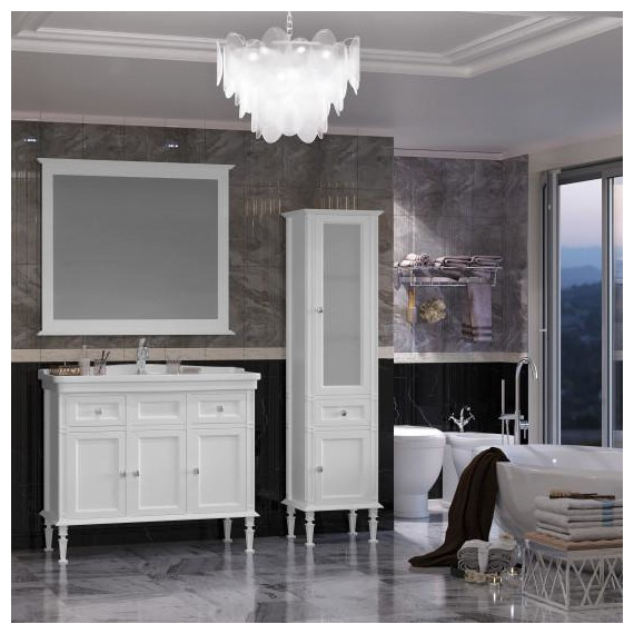 Пенал напольный Opadiris Кантара 45 см R, белый матовый - фото 3