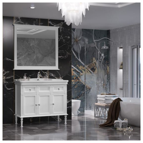 Зеркало Opadiris Кантара 105 см, белый матовый - фото 3