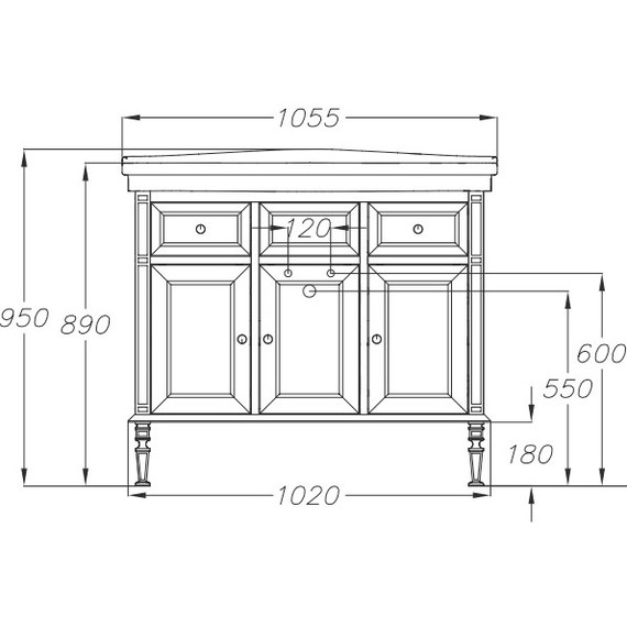 Тумба напольная с раковиной Opadiris Кантара 105 см, белый матовый - фото 10