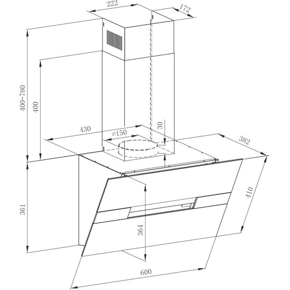 Вытяжка Maunfeld Mersey 60 Inox Glass black (чёрное стекло) - фото 18