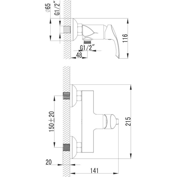 Смеситель для душа Lemark Plus Strike LM1103C - фото 4