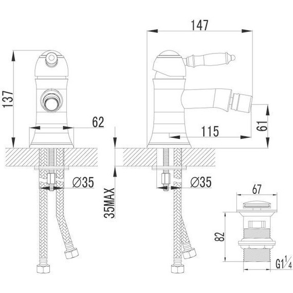 Смеситель для биде Lemark Villa LM4808C - фото 2