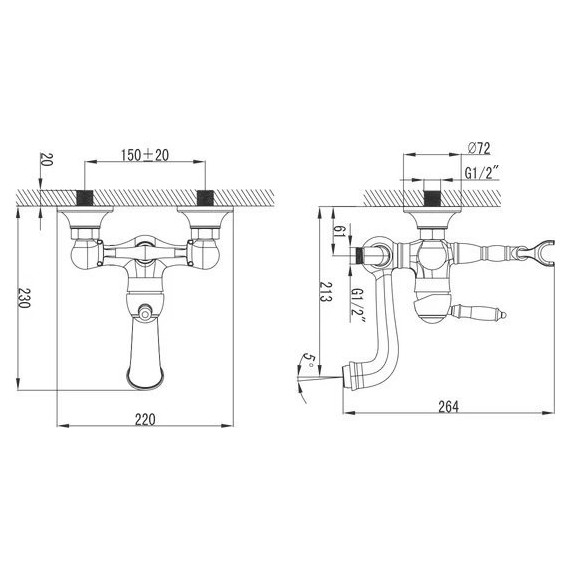 Смеситель для ванны Lemark Villa LM4812C - фото 4